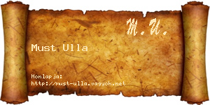 Must Ulla névjegykártya